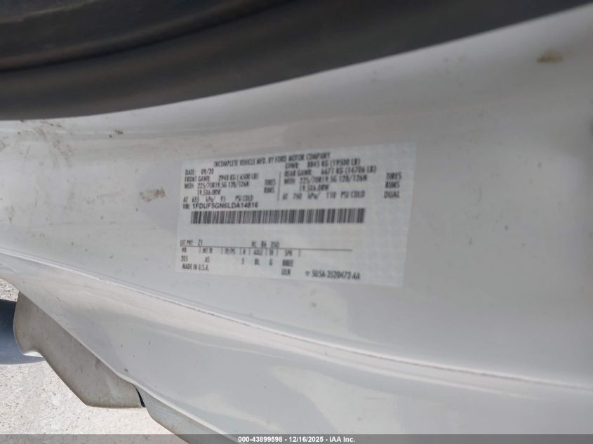 2020 Ford F-550 Chassis Xl VIN: 1FDUF5GN6LDA14816 Lot: 43899598