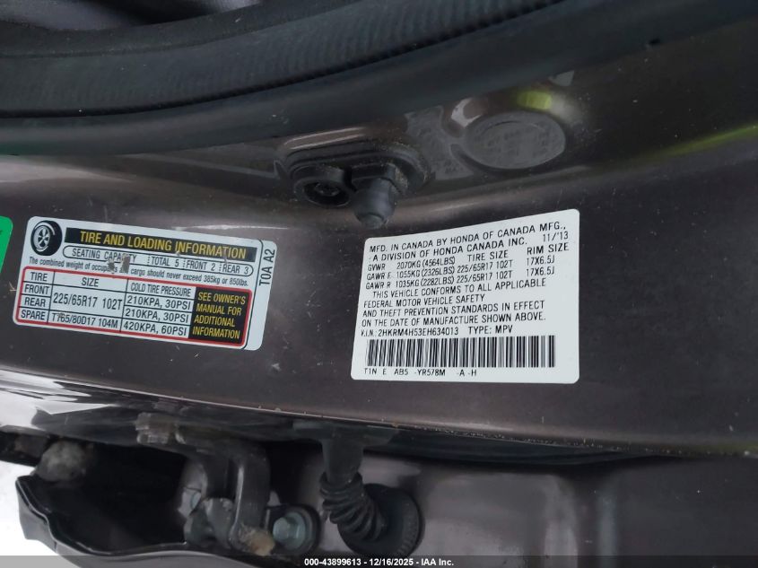 2014 Honda Cr-V Ex VIN: 2HKRM4H53EH634013 Lot: 43899613