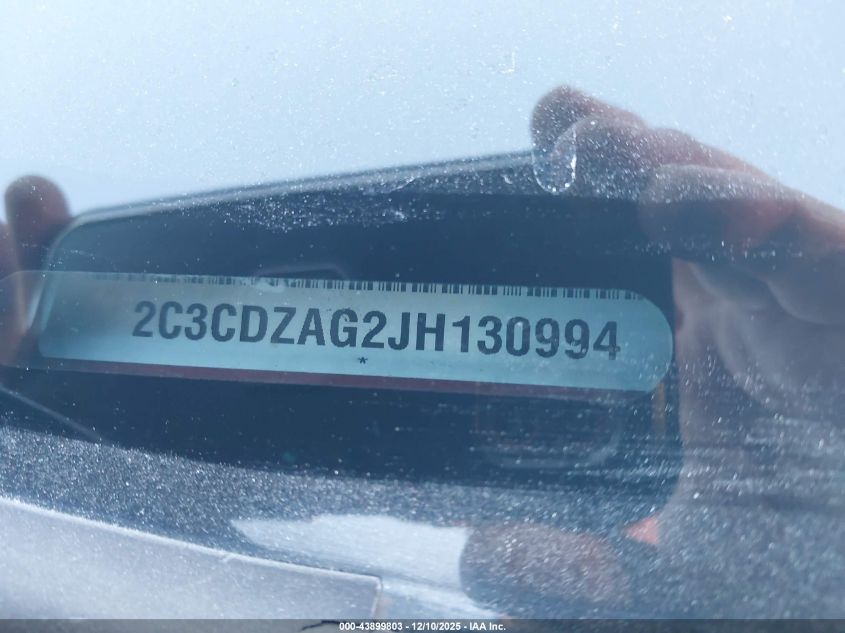2018 Dodge Challenger Sxt VIN: 2C3CDZAG2JH130994 Lot: 43899803
