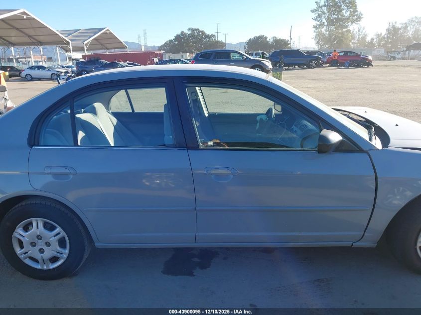 2002 Honda Civic Lx VIN: JHMES16572S001855 Lot: 43900095