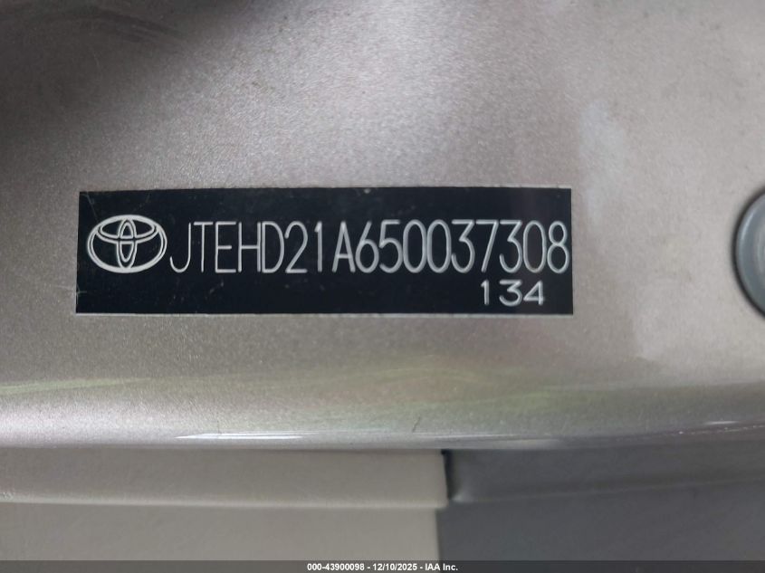 2005 Toyota Highlander VIN: JTEHD21A650037308 Lot: 43900098