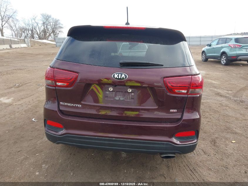 2019 Kia Sorento 2.4L Lx VIN: 5XYPG4A30KG509304 Lot: 43900169