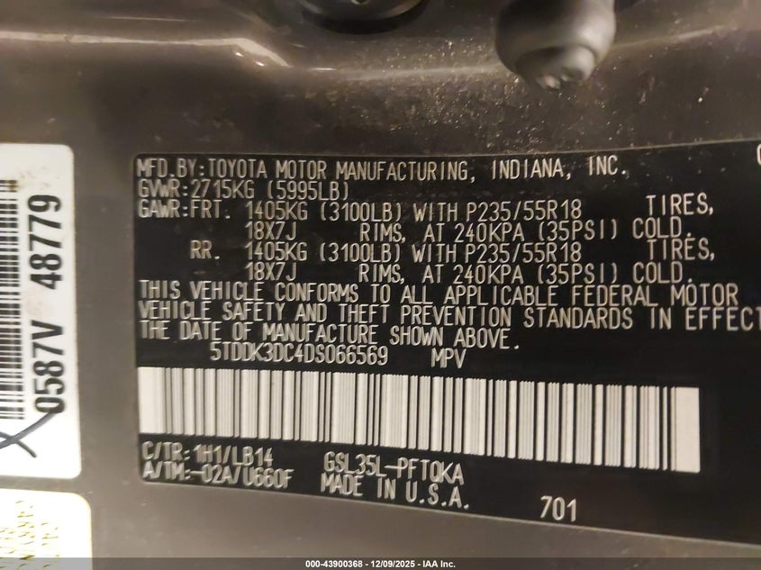 5TDDK3DC4DS066569 2013 TOYOTA SIENNA photo no. 9