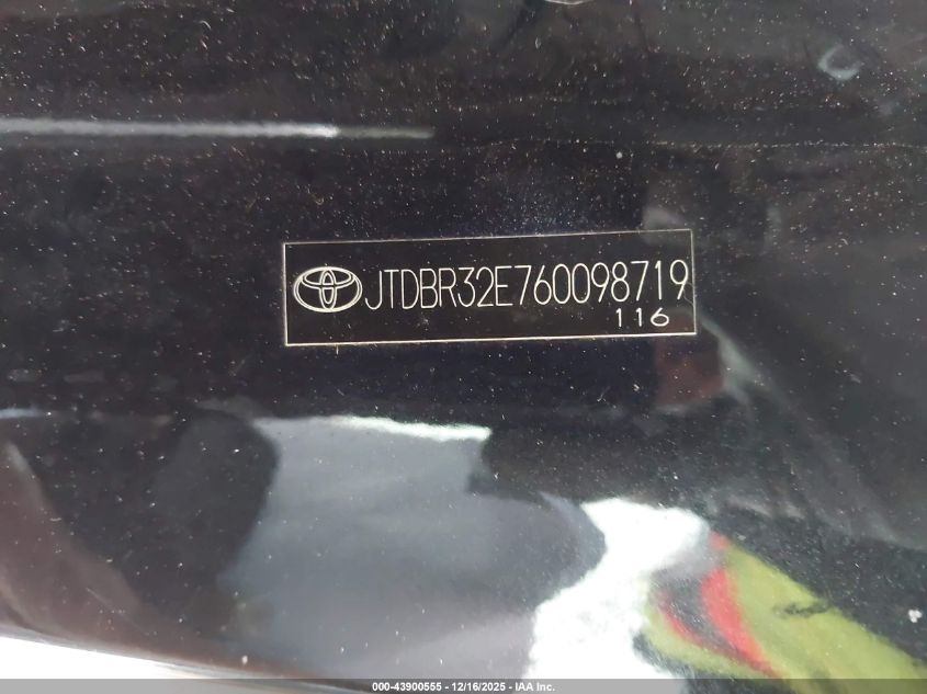 2006 Toyota Corolla Ce VIN: JTDBR32E760098719 Lot: 43900555