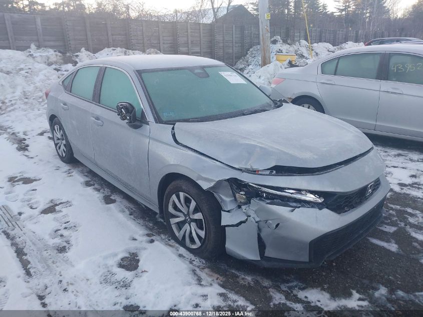 2026 Honda Civic Lx VIN: 2HGFE2F24TH531266 Lot: 43900768