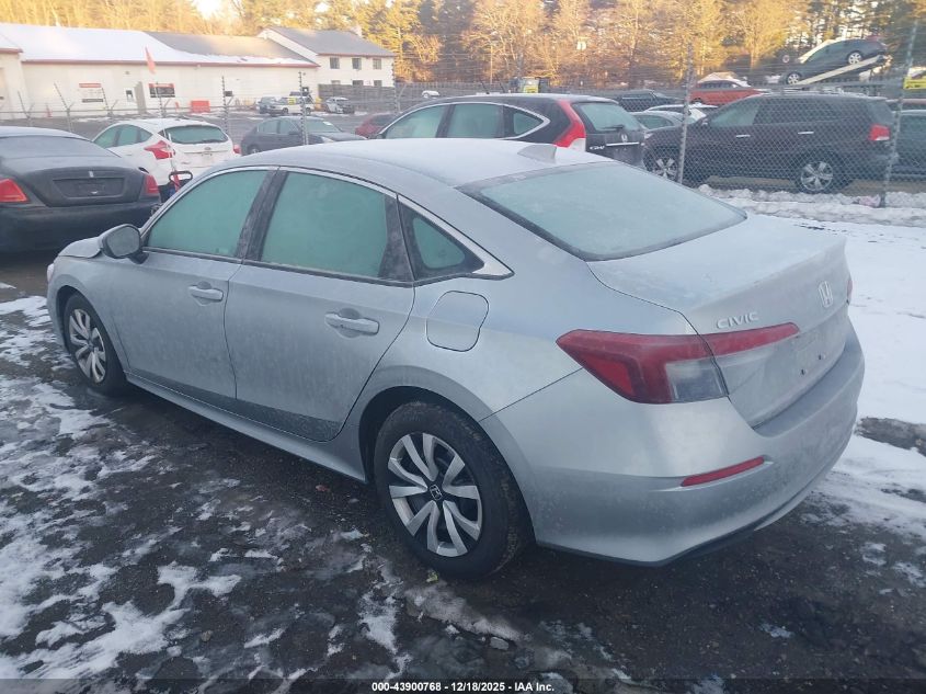 2026 Honda Civic Lx VIN: 2HGFE2F24TH531266 Lot: 43900768