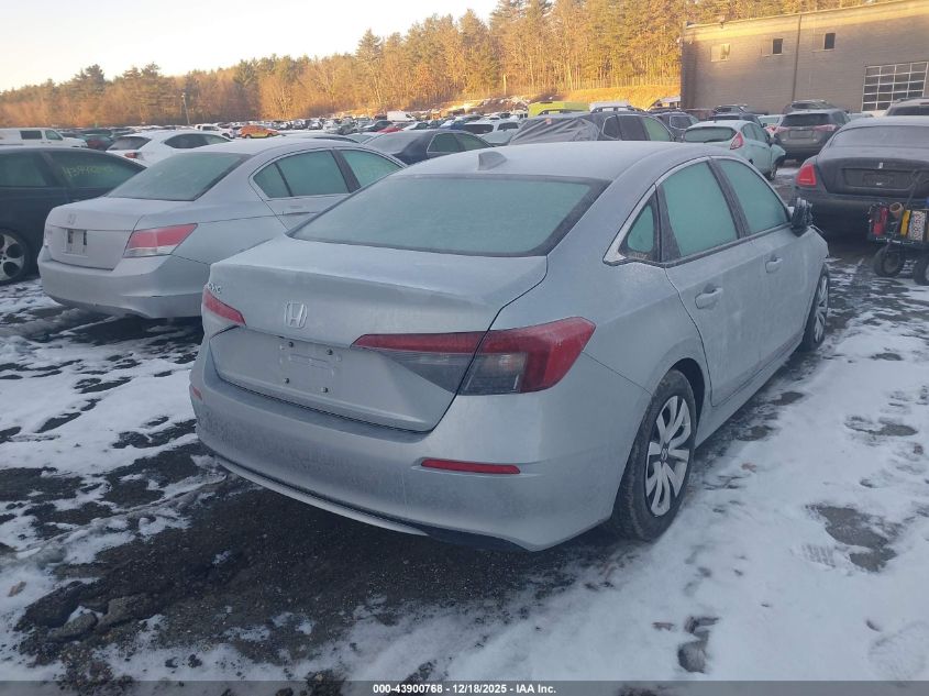 2026 Honda Civic Lx VIN: 2HGFE2F24TH531266 Lot: 43900768