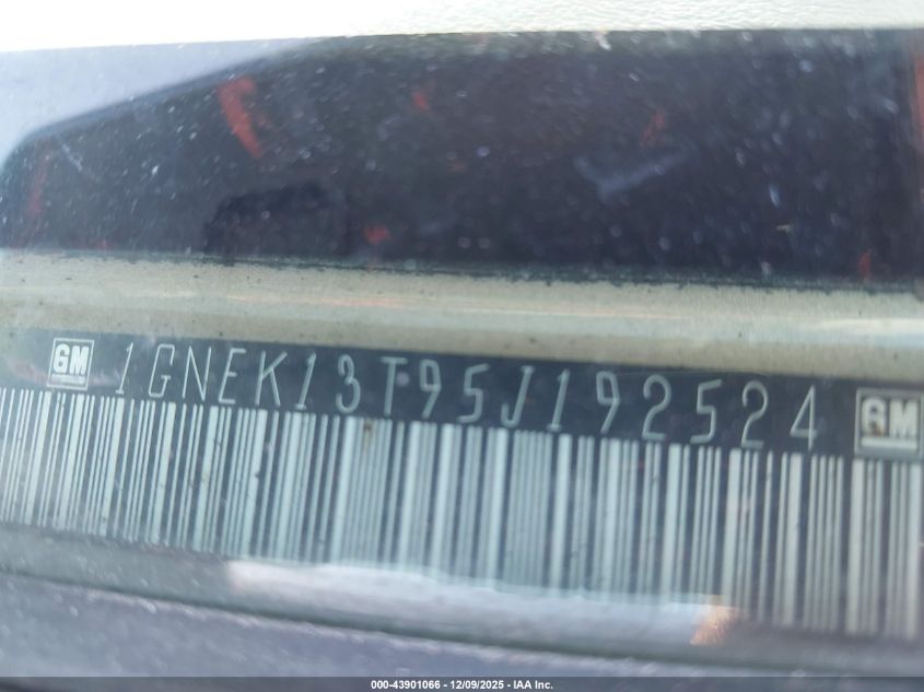 2005 Chevrolet Tahoe Ls VIN: 1GNEK13T95J192524 Lot: 43901066