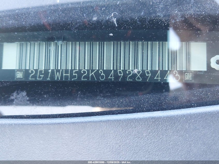 2G1WH52K349289443 2004 CHEVROLET IMPALA photo no. 9