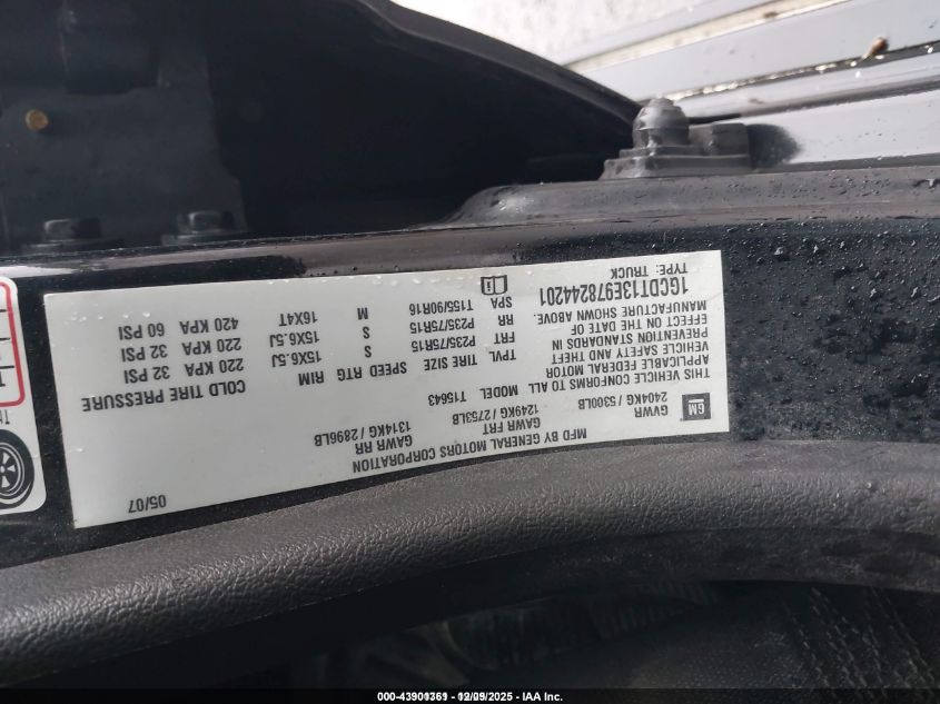 2007 Chevrolet Colorado Lt VIN: 1GCDT13E978244201 Lot: 43901361