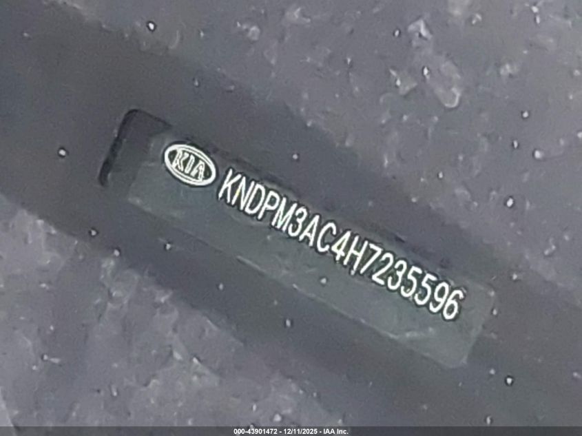 2017 Kia Sportage Lx VIN: KNDPM3AC4H7235596 Lot: 43901472