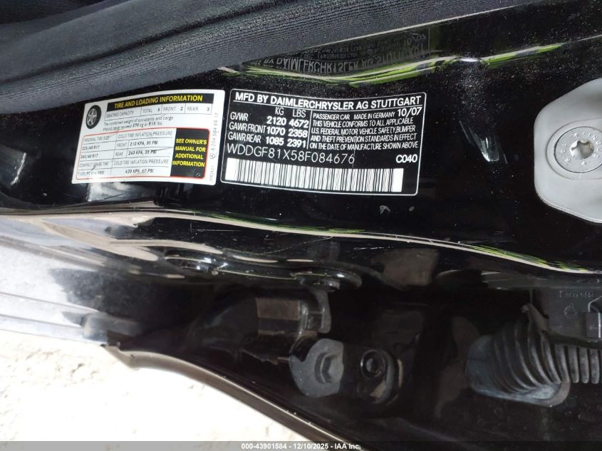 2008 Mercedes-Benz C 300 Luxury 4Matic/Sport 4Matic VIN: WDDGF81X58F084676 Lot: 43901584