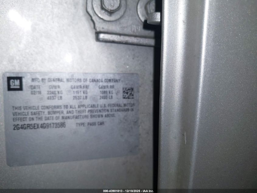 2016 Buick Regal Turbo Premium I VIN: 2G4GR5EX4G9173586 Lot: 43901813