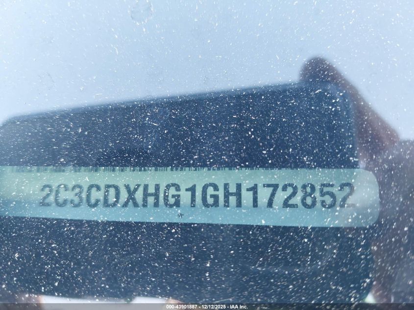 2016 Dodge Charger Sxt VIN: 2C3CDXHG1GH172852 Lot: 43901887