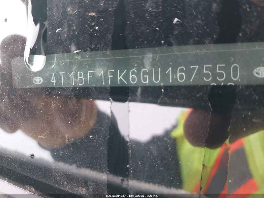 2016 Toyota Camry Se VIN: 4T1BF1FK6GU167550 Lot: 43901937