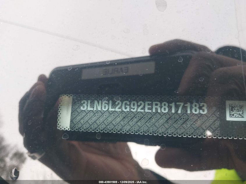2014 Lincoln Mkz VIN: 3LN6L2G92ER817183 Lot: 43901989