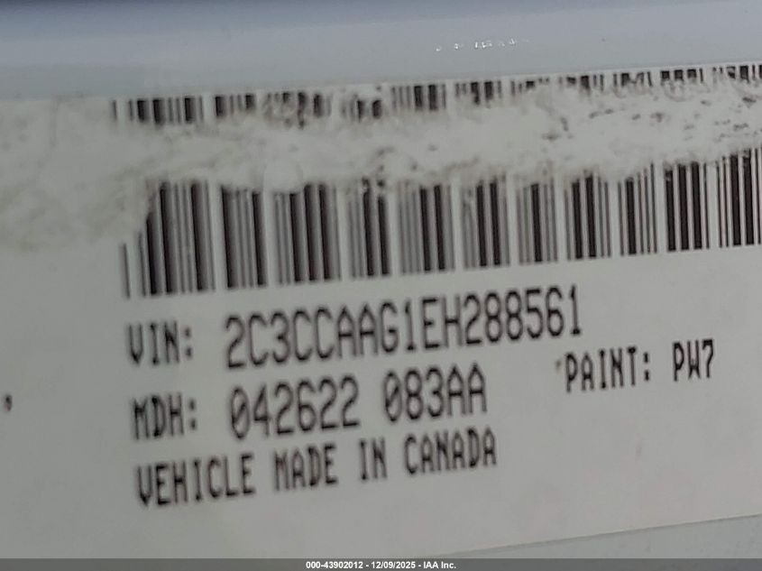 2014 Chrysler 300 VIN: 2C3CCAAG1EH288561 Lot: 43902012