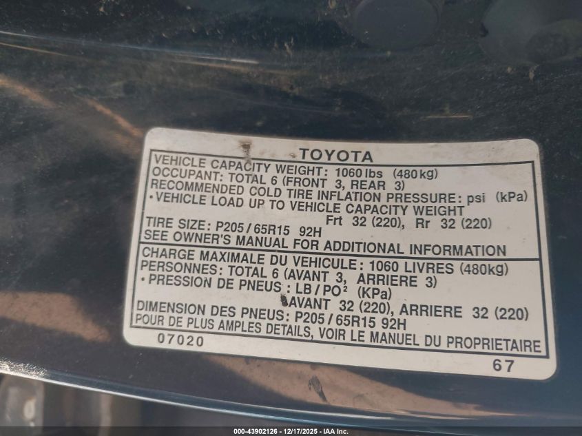 1995 Toyota Avalon Xl VIN: 4T1GB10E6SU043002 Lot: 43902126
