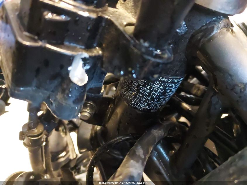 2022 Kawasaki Ex400 VIN: JKAEXKG17NDAJ1294 Lot: 43902212