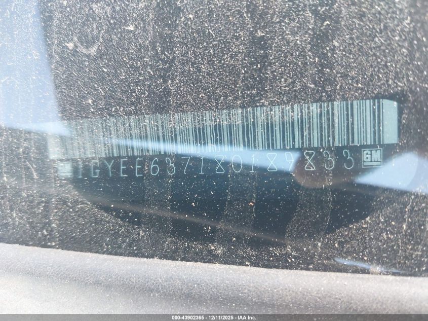 2008 Cadillac Srx V6 VIN: 1GYEE637180189833 Lot: 43902365