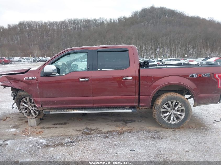 2017 Ford F-150 Lariat VIN: 1FTEW1EF8HFB64497 Lot: 43902389