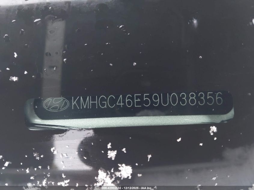 2009 Hyundai Genesis 3.8 VIN: KMHGC46E59U038356 Lot: 43902532