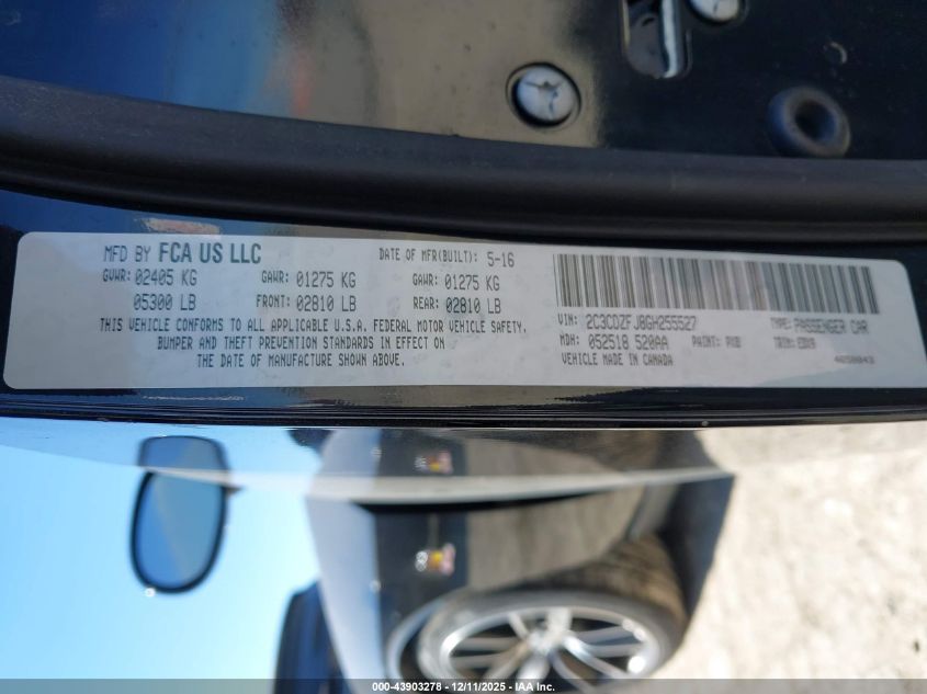 2016 Dodge Challenger R/T Scat Pack VIN: 2C3CDZFJ8GH255527 Lot: 43903278