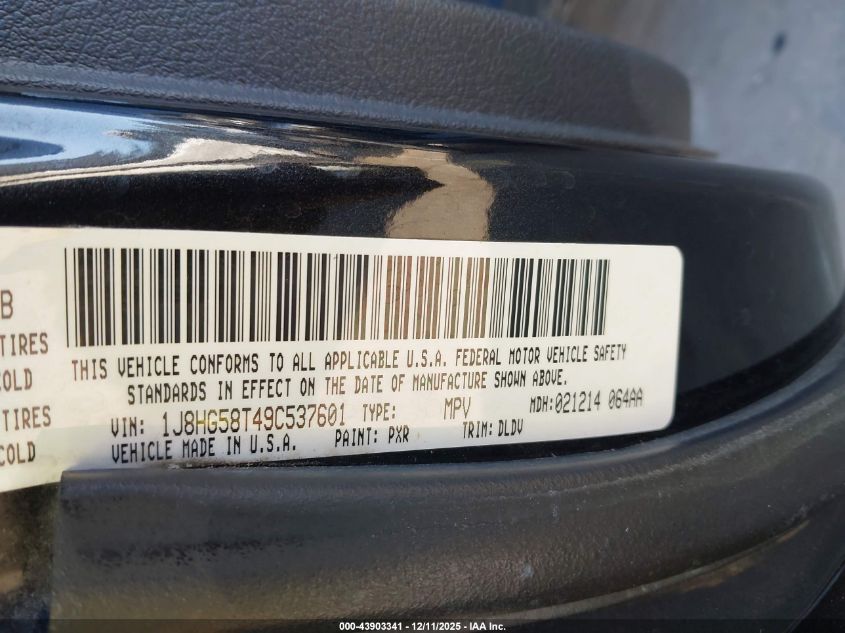 2009 Jeep Commander Limited VIN: 1J8HG58T49C537601 Lot: 43903341