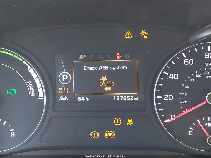 2017 Kia Optima Hybrid Ex VIN: KNAGU4LE9H5009602 Lot: 43903505