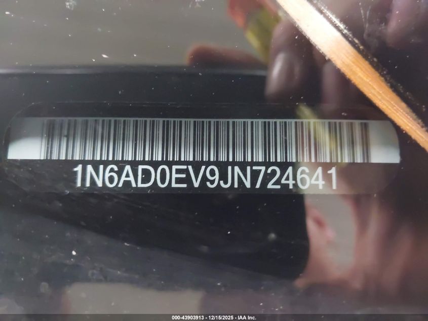 2018 Nissan Frontier Sv VIN: 1N6AD0EV9JN724641 Lot: 43903913