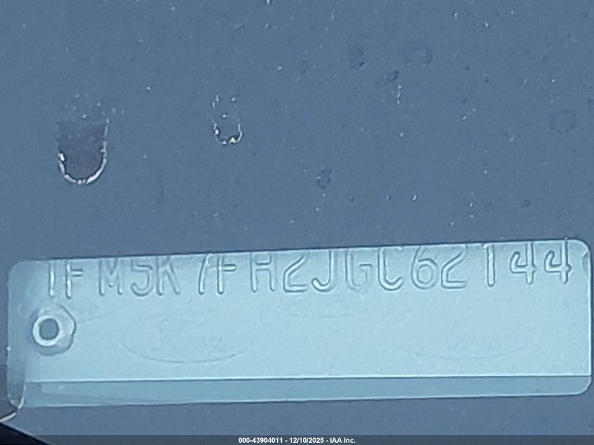 2018 Ford Explorer Limited VIN: 1FM5K7FH2JGC62144 Lot: 43904011