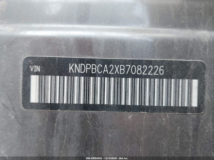 2011 Kia Sportage Lx VIN: KNDPBCA2XB7082226 Lot: 43904352