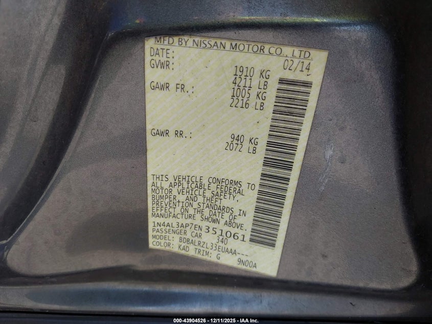 1N4AL3AP7EN351061 2014 NISSAN ALTIMA photo no. 9