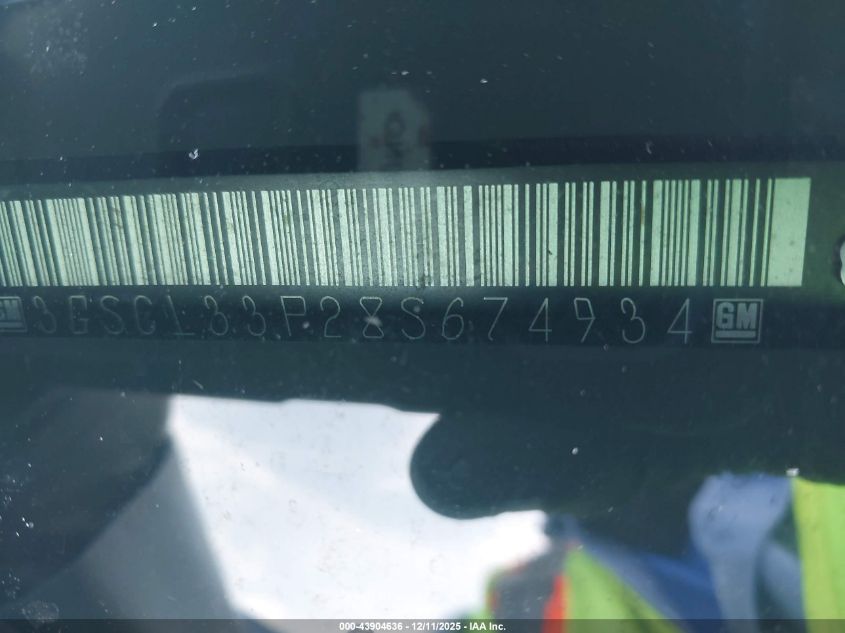 2008 Saturn Vue 4-Cyl Xe VIN: 3GSCL33P28S674934 Lot: 43904636