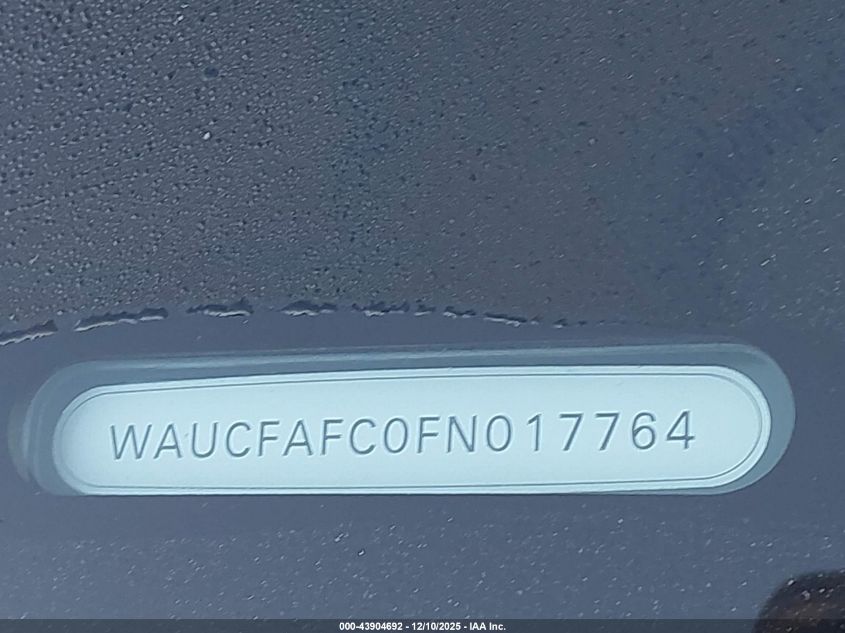 2015 Audi A6 2.0T Premium VIN: WAUCFAFC0FN017764 Lot: 43904692