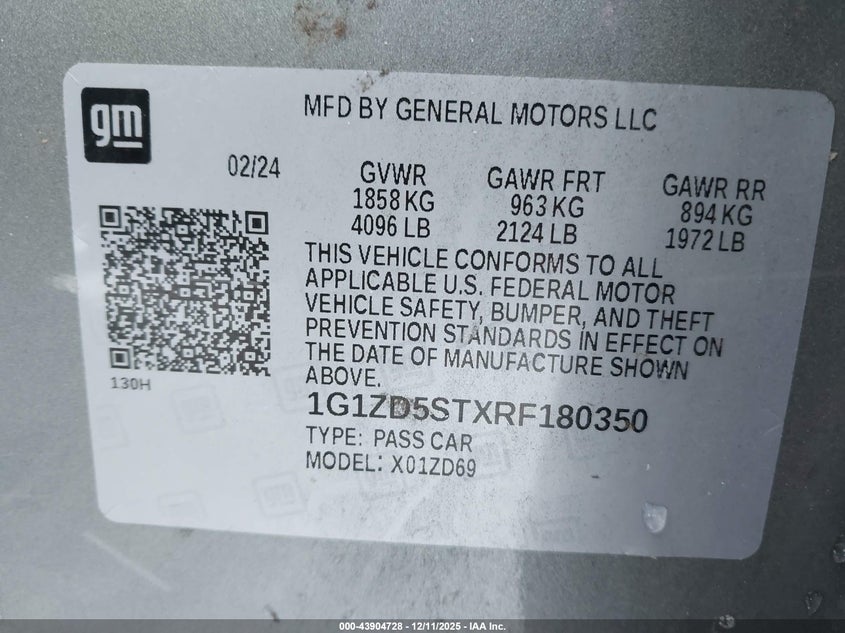 1G1ZD5STXRF180350 2024 CHEVROLET MALIBU photo no. 9