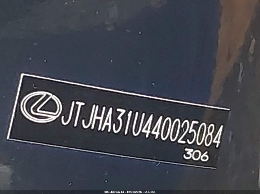 2004 Lexus Rx 330 VIN: JTJHA31U440025084 Lot: 43904744