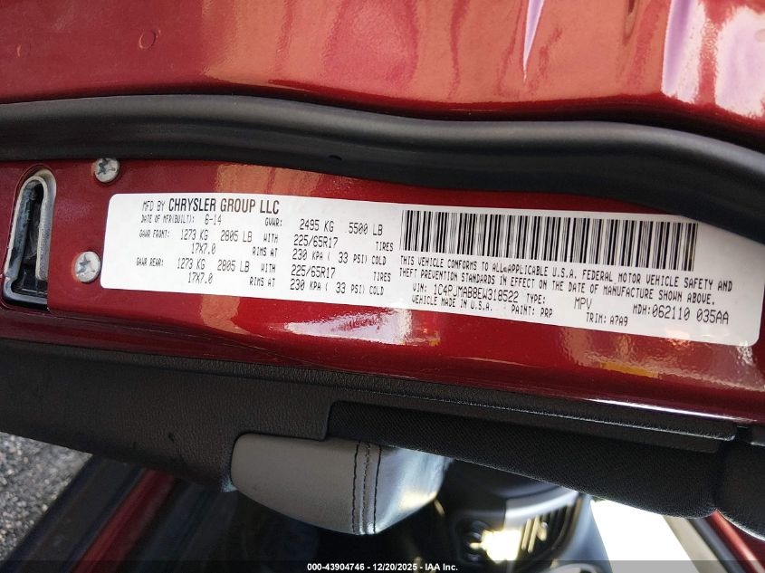 2014 Jeep Cherokee Sport VIN: 1C4PJMAB8EW318522 Lot: 43904746