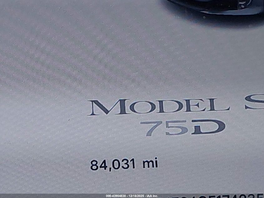 2016 Tesla Model S 60D/70D/75D/85D/90D VIN: 5YJSA1E24GF174235 Lot: 43904838