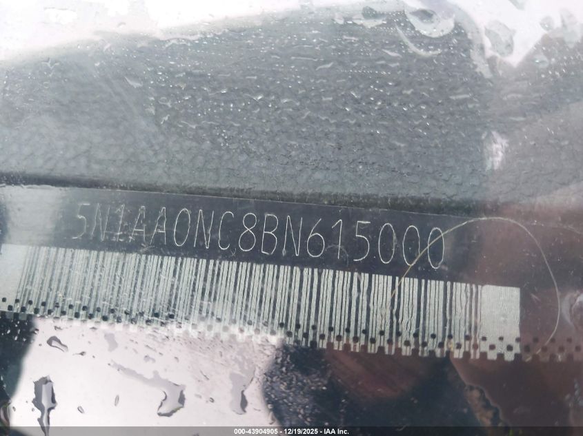 2011 Nissan Armada Sv VIN: 5N1AA0NC8BN615000 Lot: 43904905