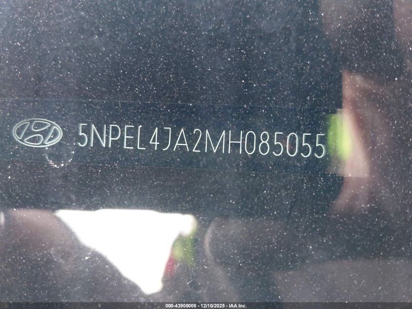 2021 Hyundai Sonata Sel VIN: 5NPEL4JA2MH085055 Lot: 43905008