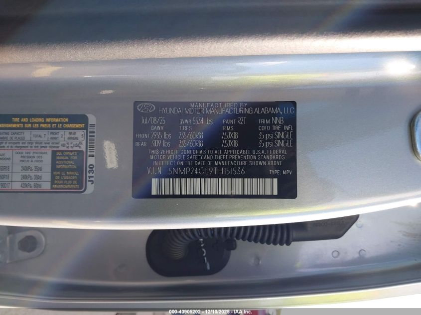 5NMP24GL9TH151536 2026 HYUNDAI SANTA FE photo no. 9