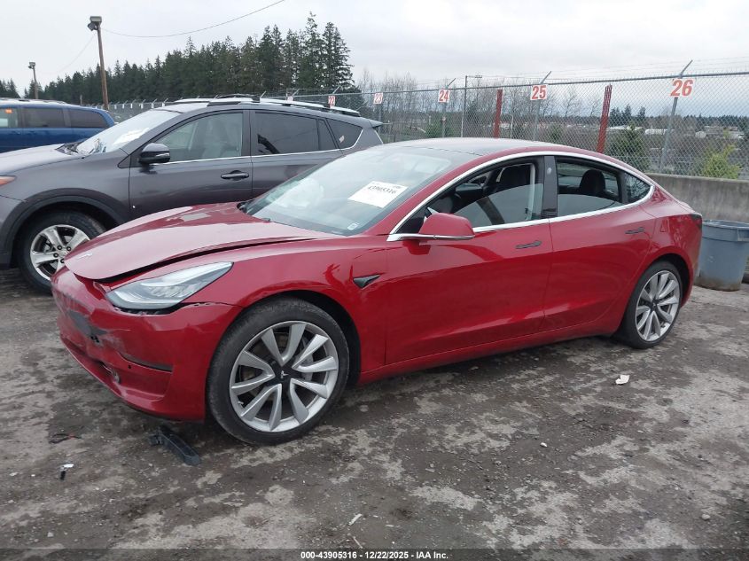 2018 Tesla Model 3 Long Range/Mid Range VIN: 5YJ3E1EA8JF061606 Lot: 43905316