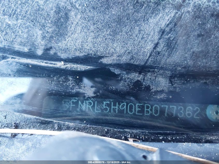 2014 Honda Odyssey Touring/Touring Elite VIN: 5FNRL5H90EB077362 Lot: 43905376