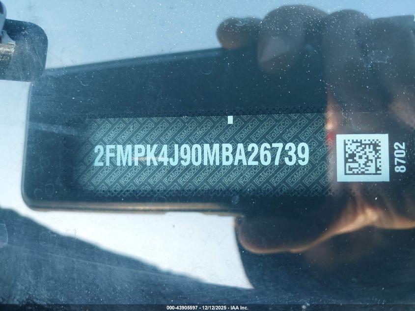 2021 Ford Edge Sel VIN: 2FMPK4J90MBA26739 Lot: 43905597