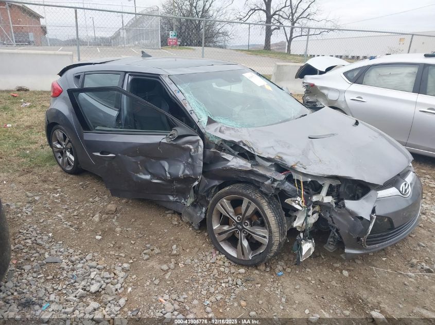 2013 Hyundai Veloster Base W/Black VIN: KMHTC6AD4DU146341 Lot: 43905776