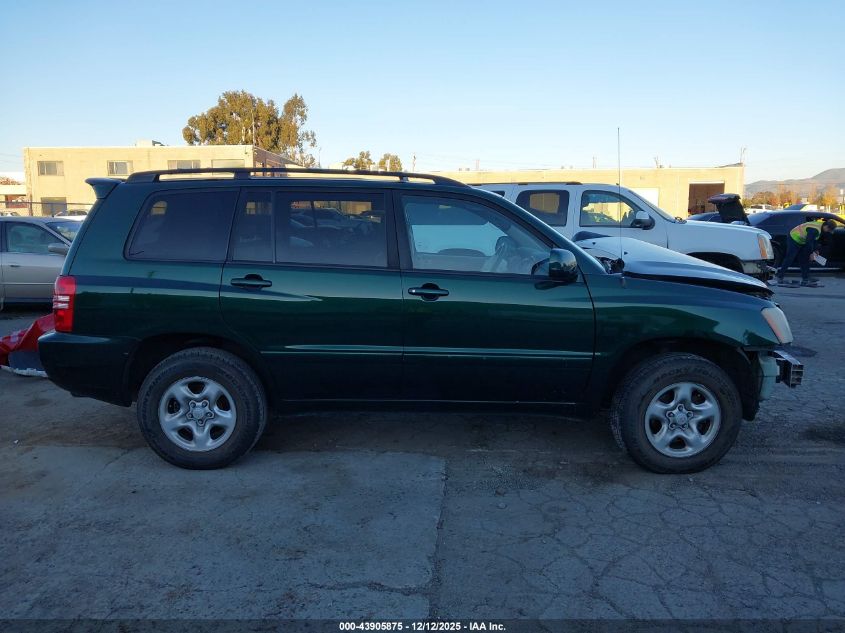 2001 Toyota Highlander V6 VIN: JTEHF21AX10002789 Lot: 43905875