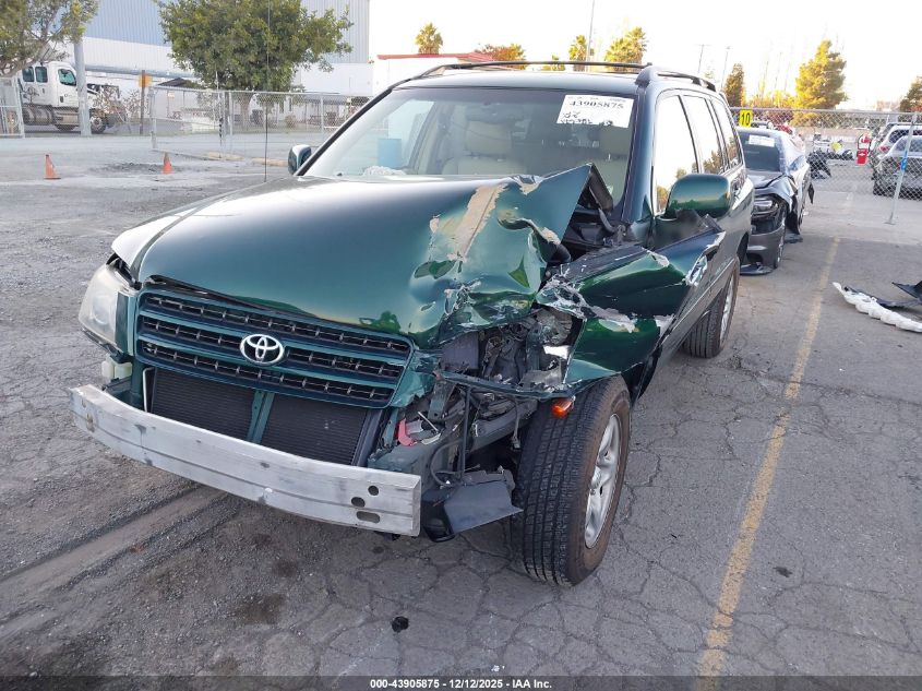 2001 Toyota Highlander V6 VIN: JTEHF21AX10002789 Lot: 43905875