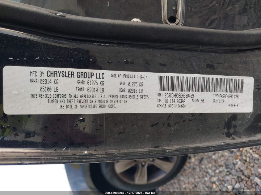 2014 Dodge Charger Se VIN: 2C3CDXBG9EH338489 Lot: 43906287