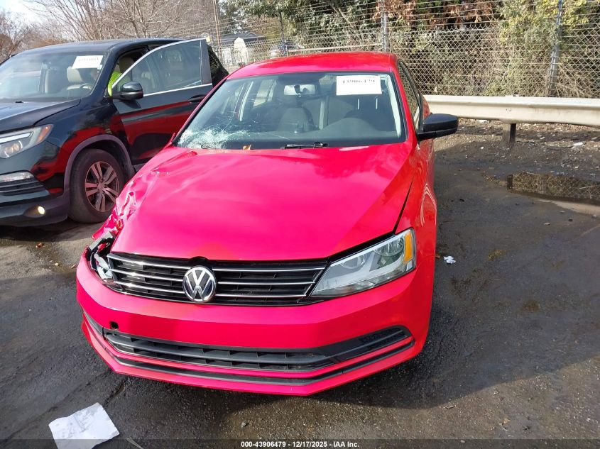 2015 Volkswagen Jetta 2.0L S VIN: 3VW1K7AJ0FM344154 Lot: 43906479